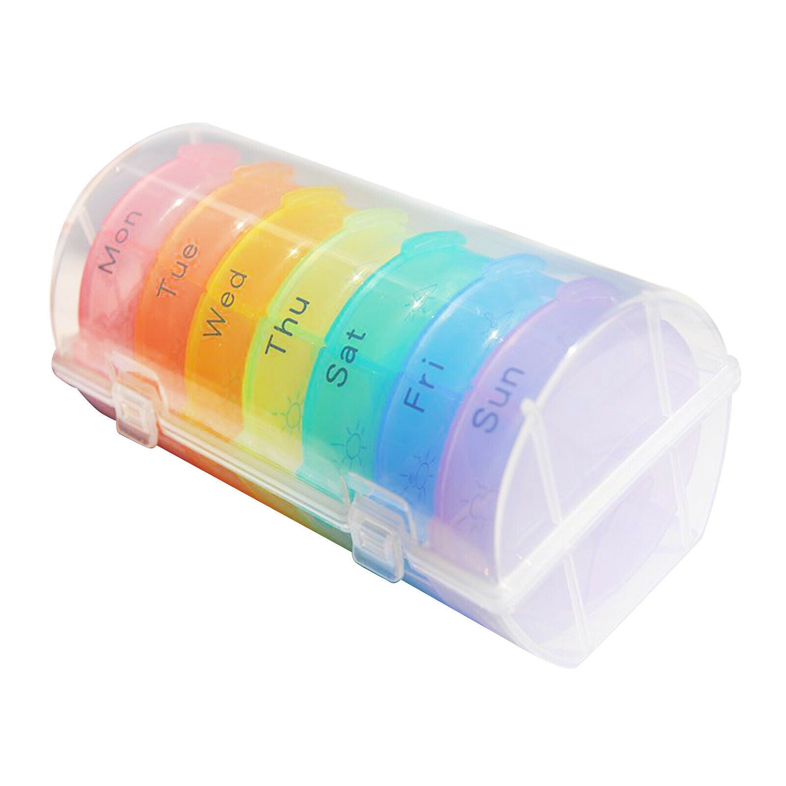 Weekly Round Organizer Pill 7 Day 3 Times A Day Case Containers