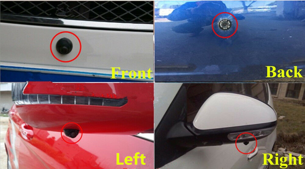 4Way Car Parking View Camera VCR Image Split-Screen Control Box 360Â° Monitoring