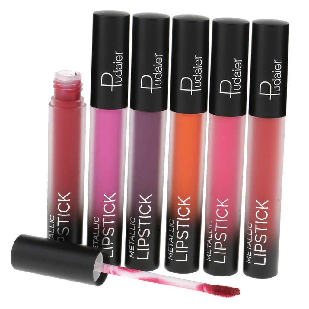 6 Color Beauty Liquid Lipstick Matte Shimmer Lip Gloss Waterproof Makeup 13-18