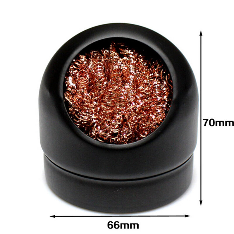 Non-toxic Soldering Solder Iron Tips Clean Cleaner Steel Wire With Stand Set WF