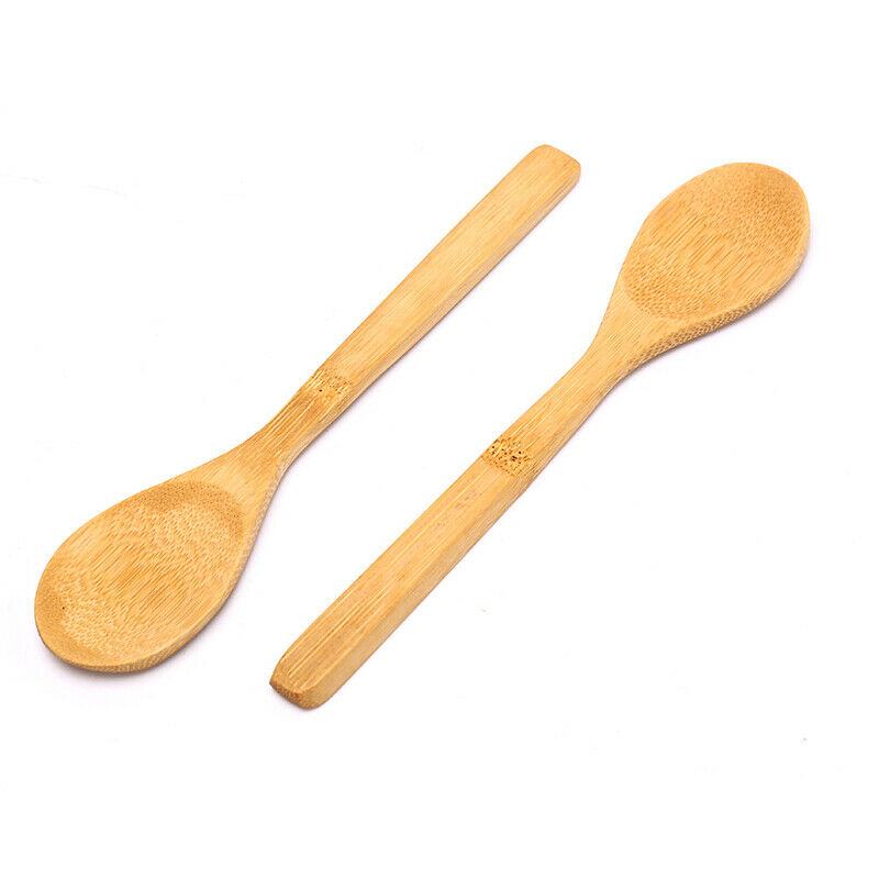 1Pc Mini Wooden Round Bamboo Spoon Soup Tea Coffee Salt Spoon Jam Scoop T.l8