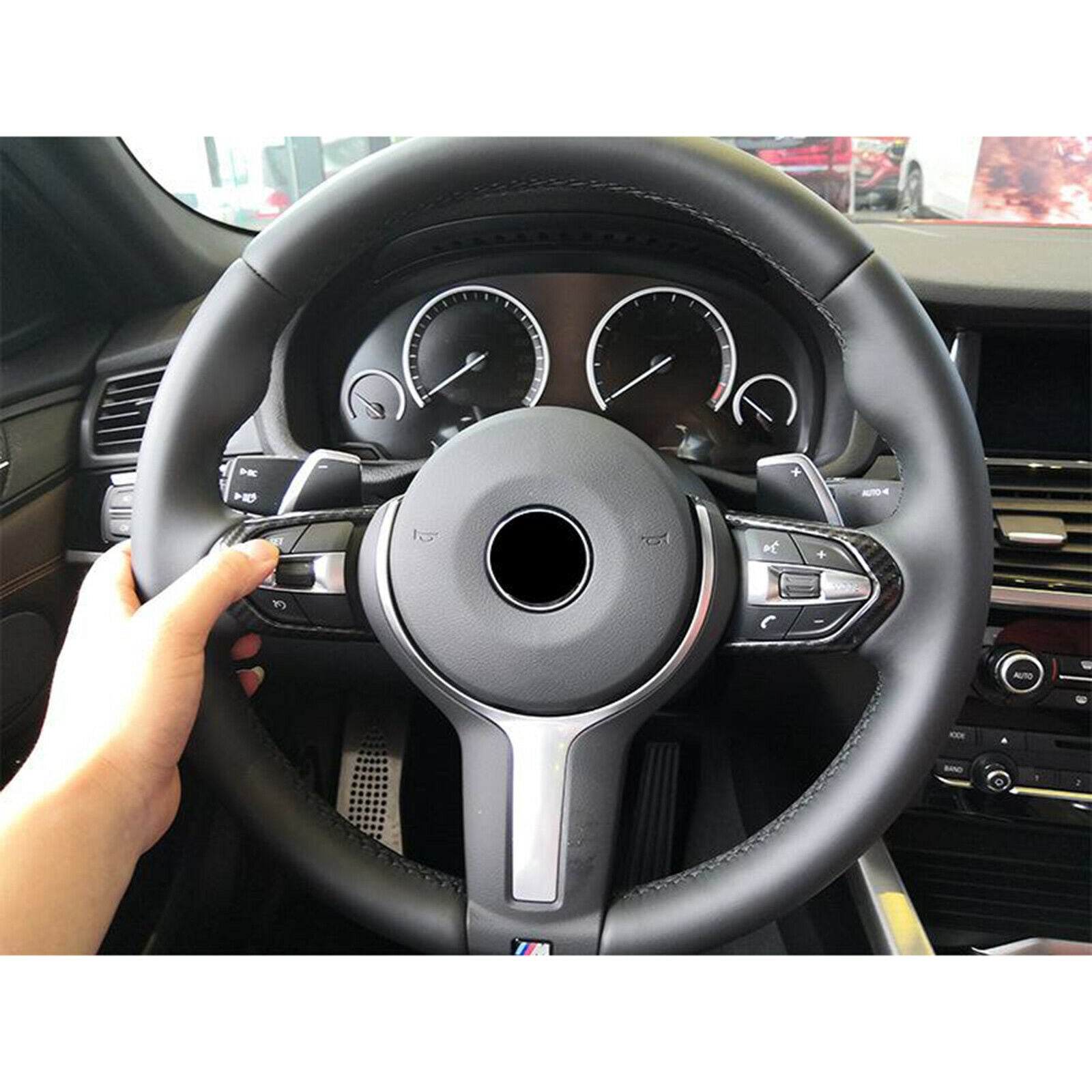 2PCS Steering Wheel Button Trim Covers For BMW M3 F83 M5 F10 M6 F06 X5M