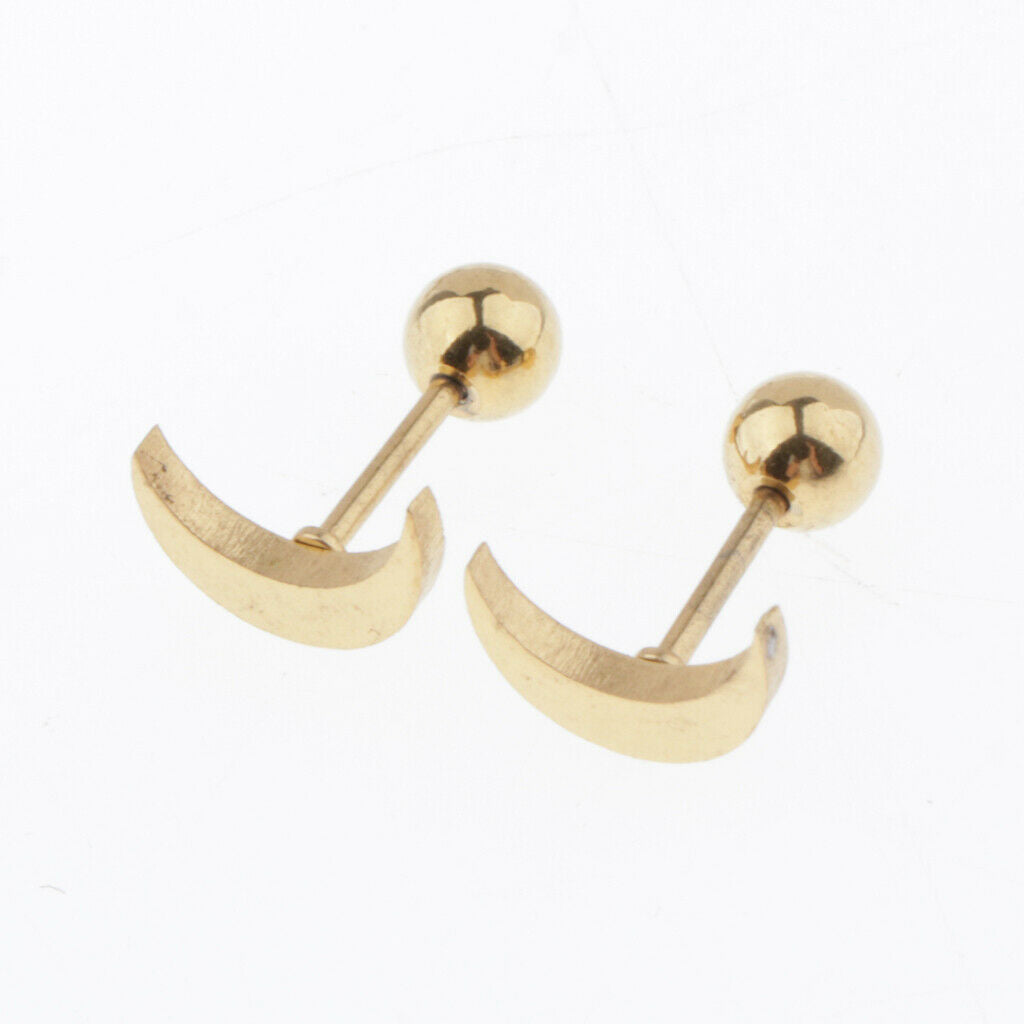 6 Pairs Women Stainless Steel Screw Back Earrings Star Heart Ear Studs