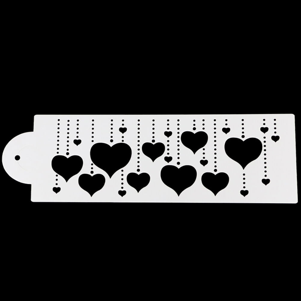 Hanging Heart Cake Stencil Fondant Designer Decorate Craft Cookie Baking .l8