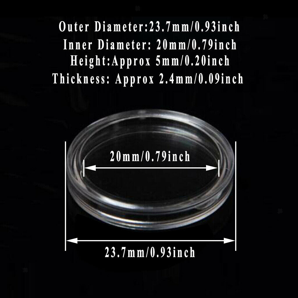 200/set Sheer Memorial Coin Capsules Coins Protector Storage Case 20/25mm