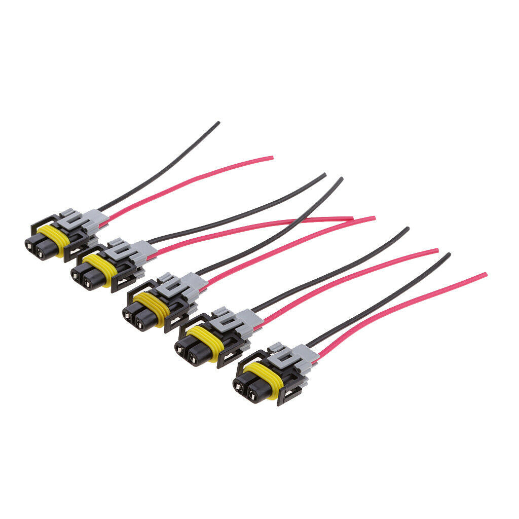 5pcs H11 Male Connector Wiring Harness Cable Car Headlight Plug