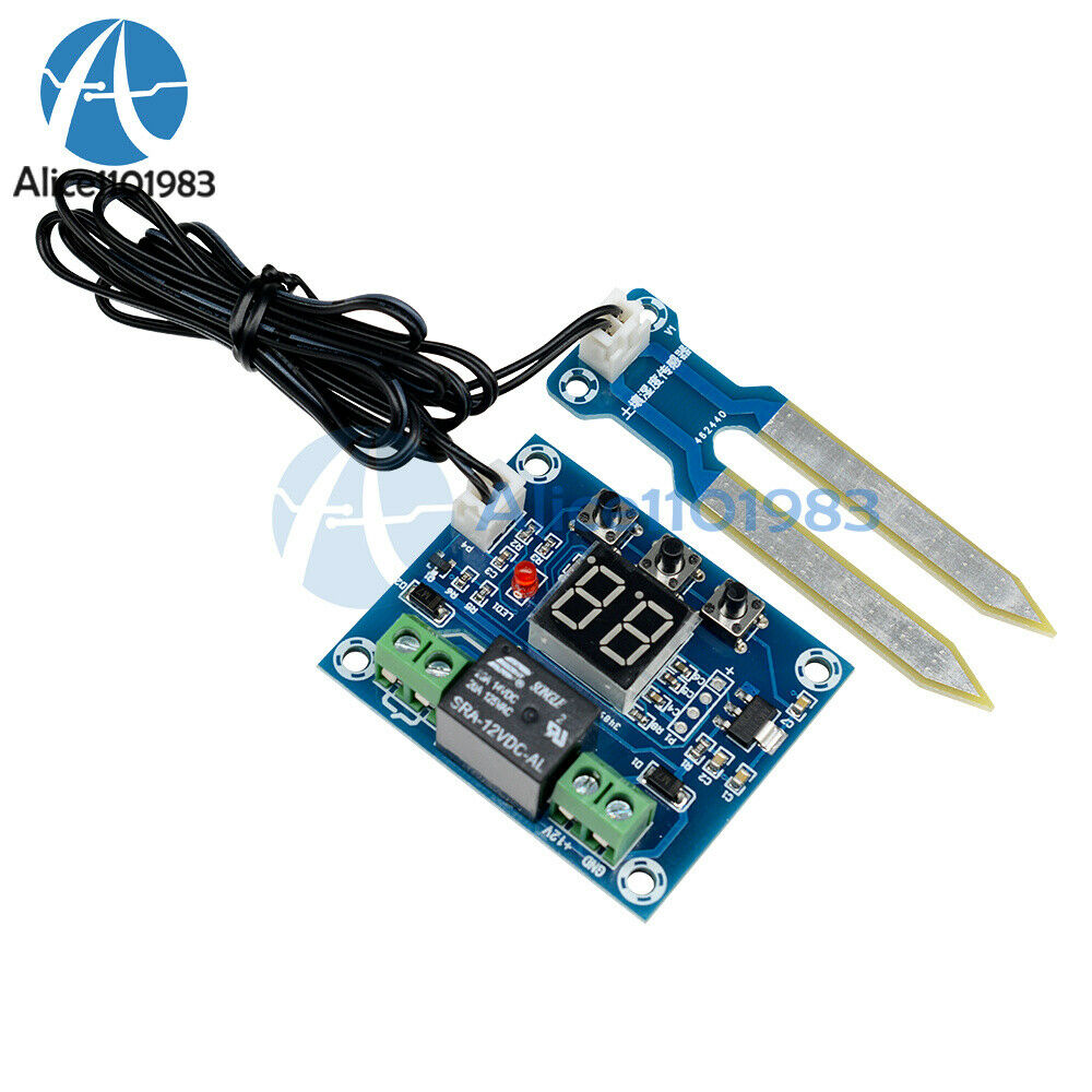 DC12V Humidity Controller Soil Sensor Automatic Irrigation LED Watering Module
