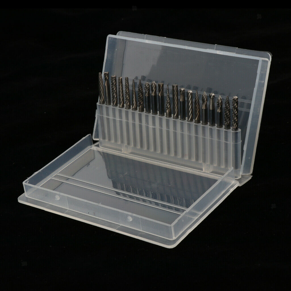 20 Pieces Tungsten Carbide Cutter Rotary Burr Set CNC Engraving Bit Set