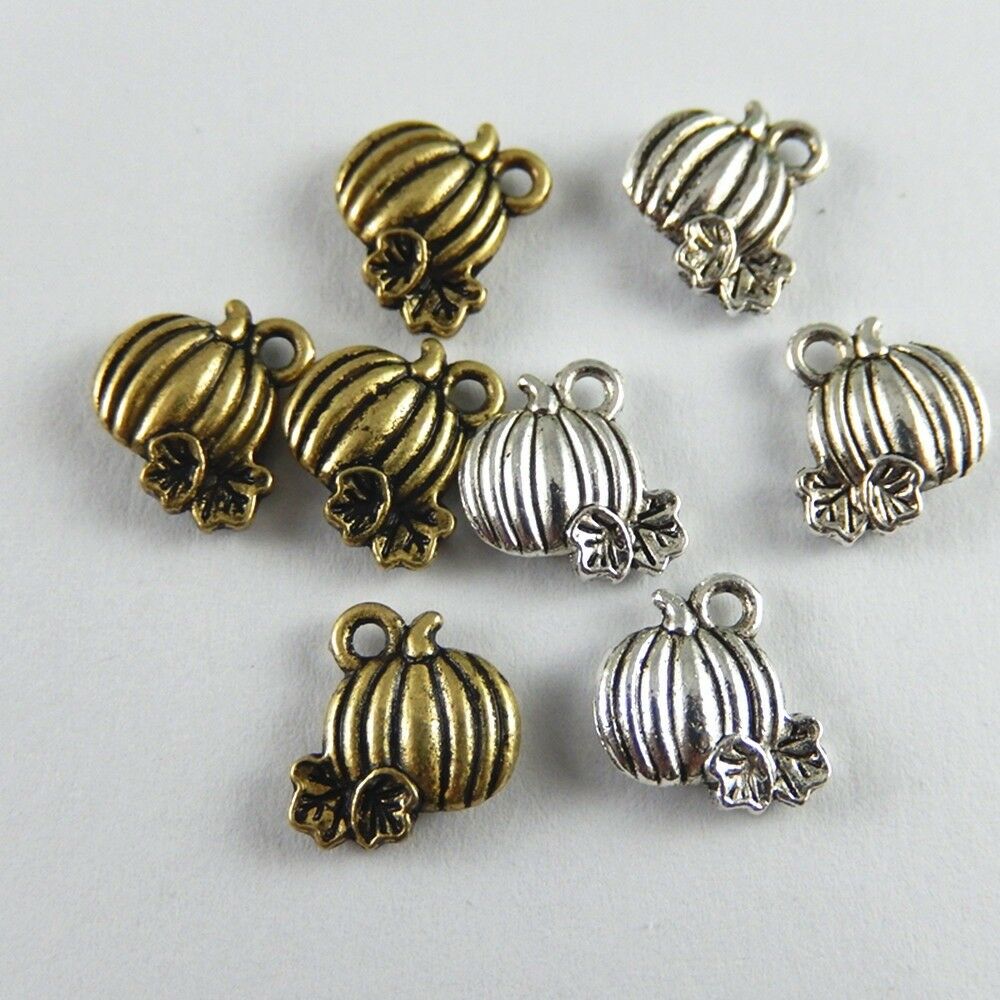 100pcs Mix Color Alloy Mini Pumpkin Charms Pendants Jewelry Handmade Crafts