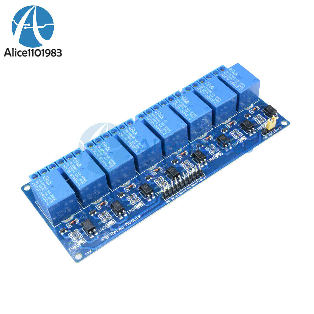 5V Eight 8 Channel Relay Module With optocoupler For PIC AVR DSP ARM Arduino DIY