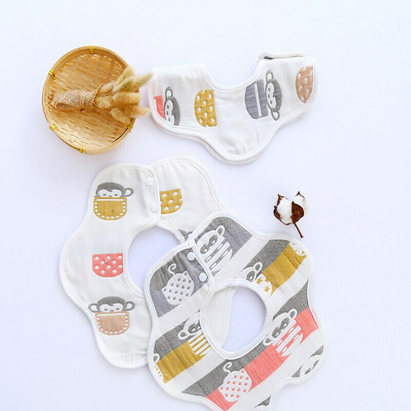 Baby Bibs 360 Degree Rotation Gauze Muslin Bandana Cloth Soft Newborn Bab.l8
