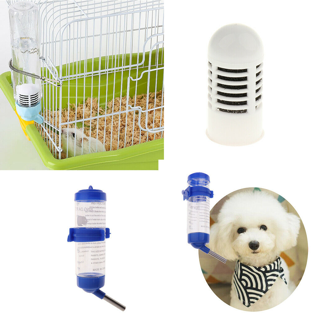 Dog Puppy No Drip Water Bottle With Water Filter For Small Pet