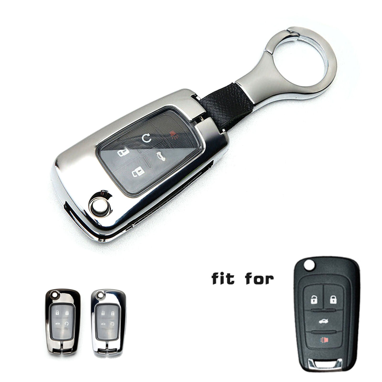 Chrome Metal TPU Key Cover Soft Case Shell Keychain For Chevrolet Buick GMC