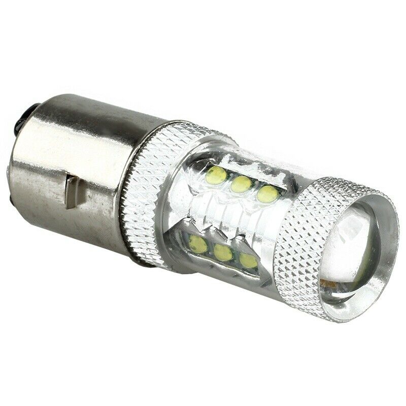 80W BA20D H6 White 16 LED Motorcycle MotorBike/Moped/ATV Headlight Bulb H1B2B2