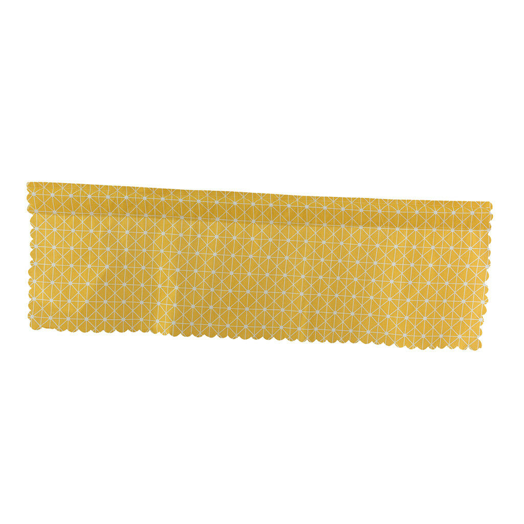 Window Balcony Rod Grid Short Curtain for Home Kitchen Cabinet Panel  Yellow
