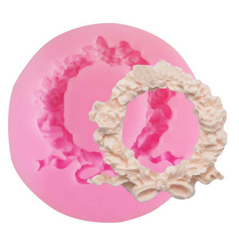 Flower Wreath Border Silicone Mold Cake Decor Fondant Cake FDA Silicone M.l8