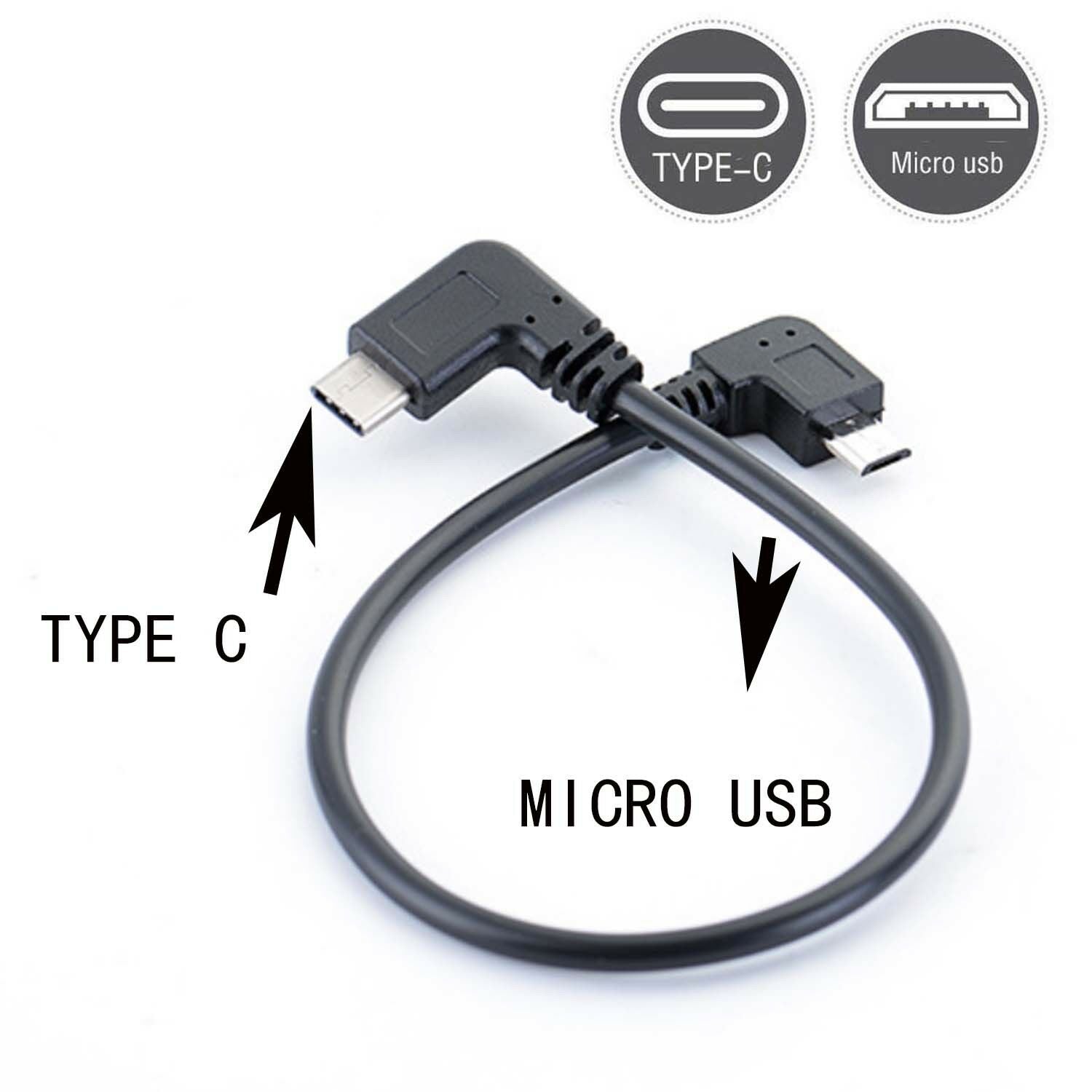 90 angle Type C (USB-C) to Micro USB Sync Charge OTG CHARGER Cable Adapter MG