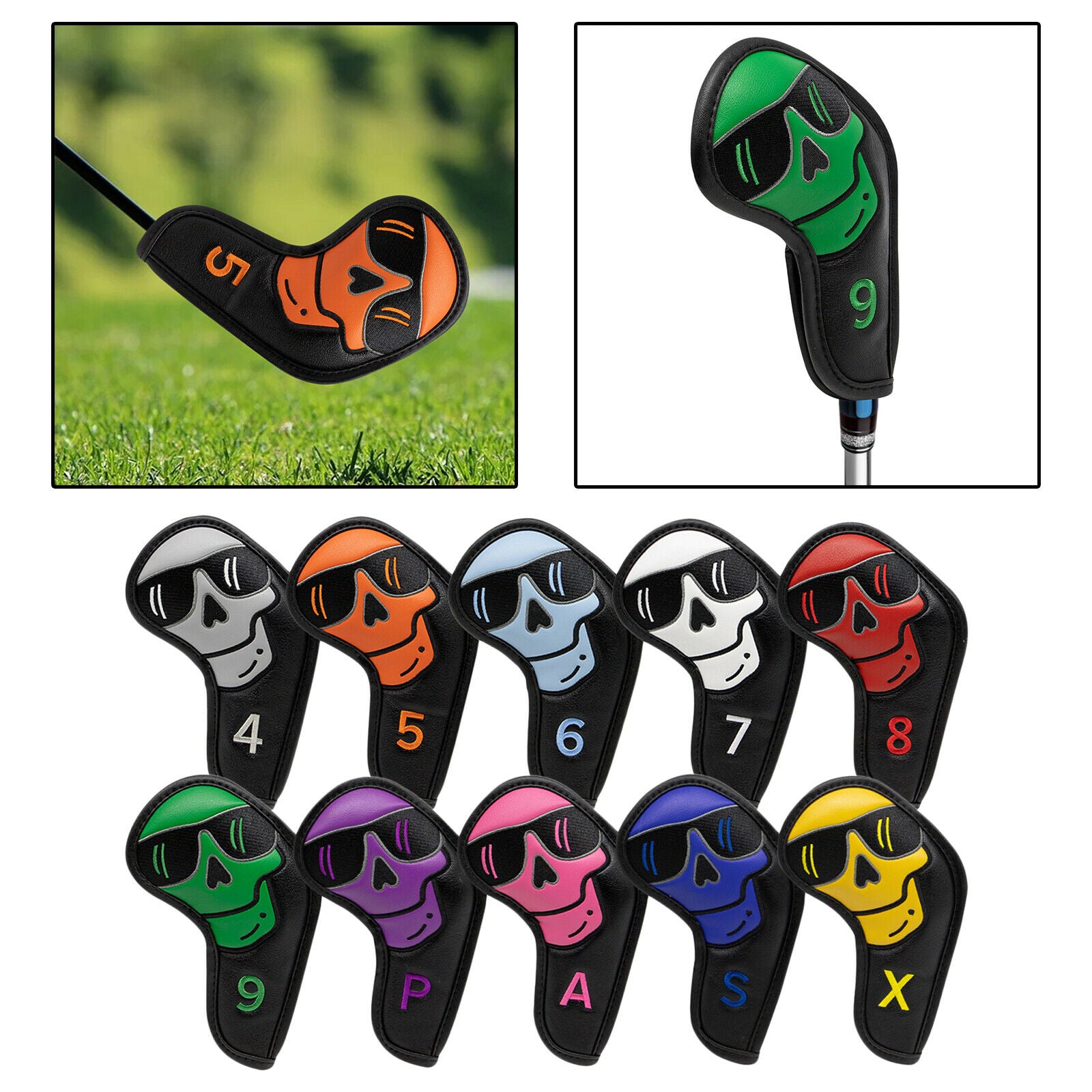 10pcs Golf Iron Head Covers for Golf Clubs Headcovers Protector w/ No.Tag