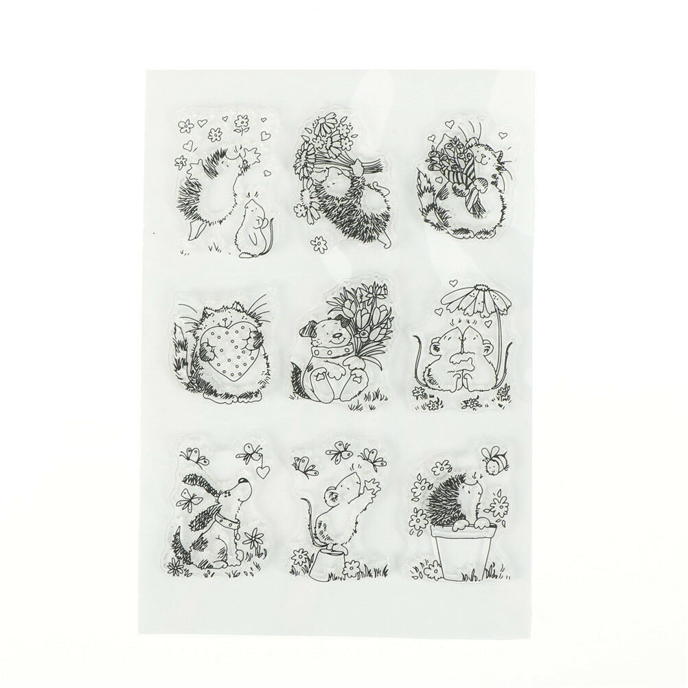 Hedgehog Transparent Stamp Silicone Scrapbooking Photo Album Decor Craft DIY  XC