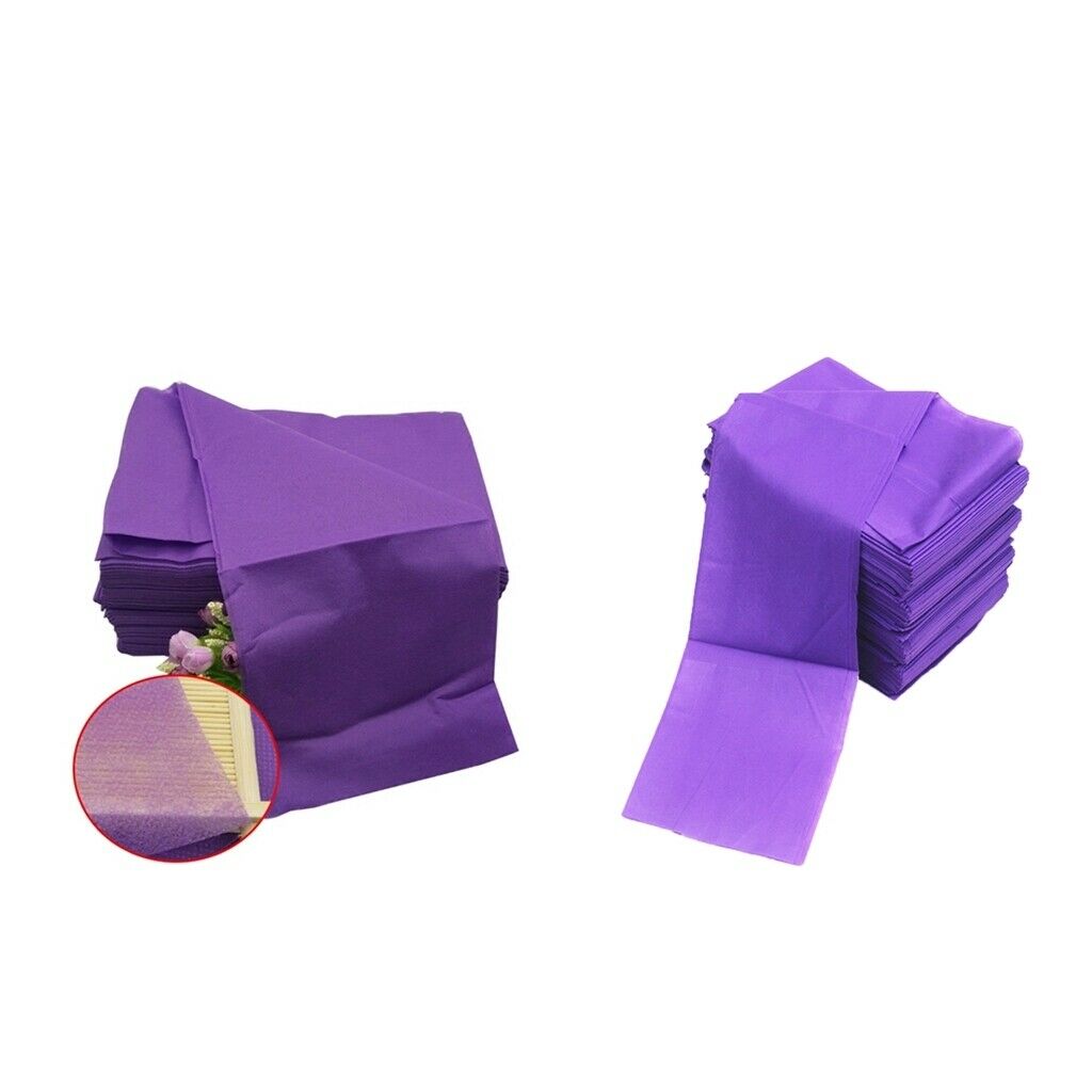 20Piece Non-woven Disposable Massage Table Sheet Bed Cover Waterproof Purple