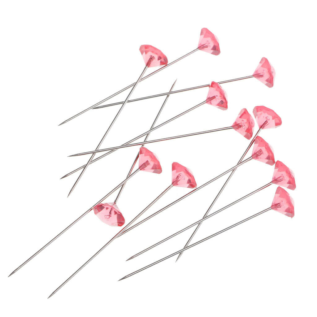 100pcs Red Diamante Diamond Head Pins for Bouquets Wedding Flowers Floristry