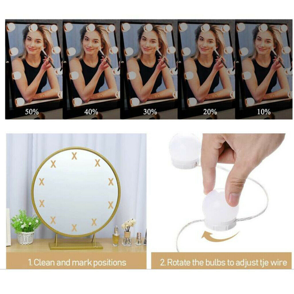 LED Vanity Mirror Lights Kit Dimmable Bulbs For Makeup Dressing
