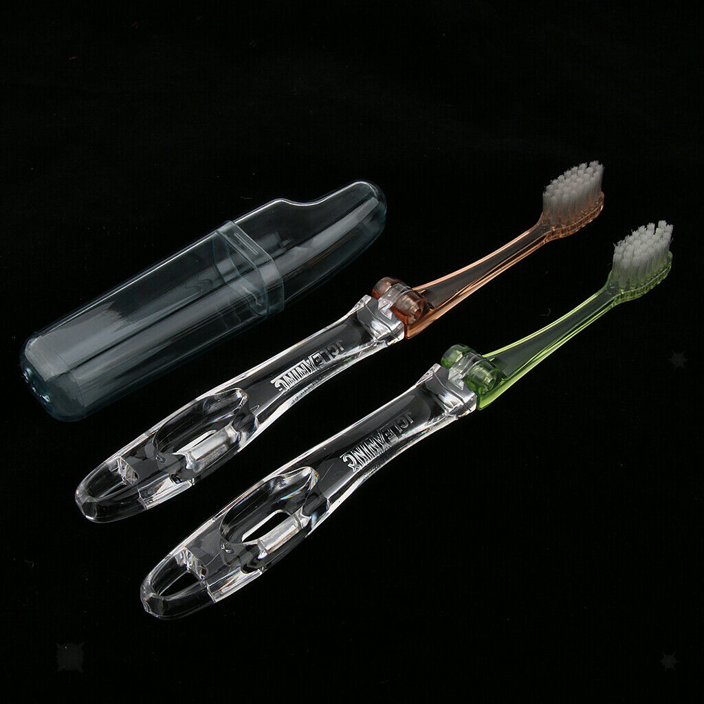 2pcs Folding Extra Soft Toothbrush Adults Kids Children Tooth Brush with Box