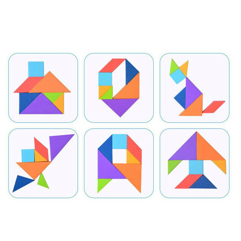 Magnetic Puzzle Tangram Game Learning Educational Drawing Board Games Wooden Tt
