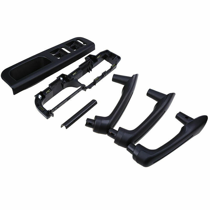 Set Door Grab Handles +Window Switch Bezel & Panel Bracket Fit For VW Bora Golf
