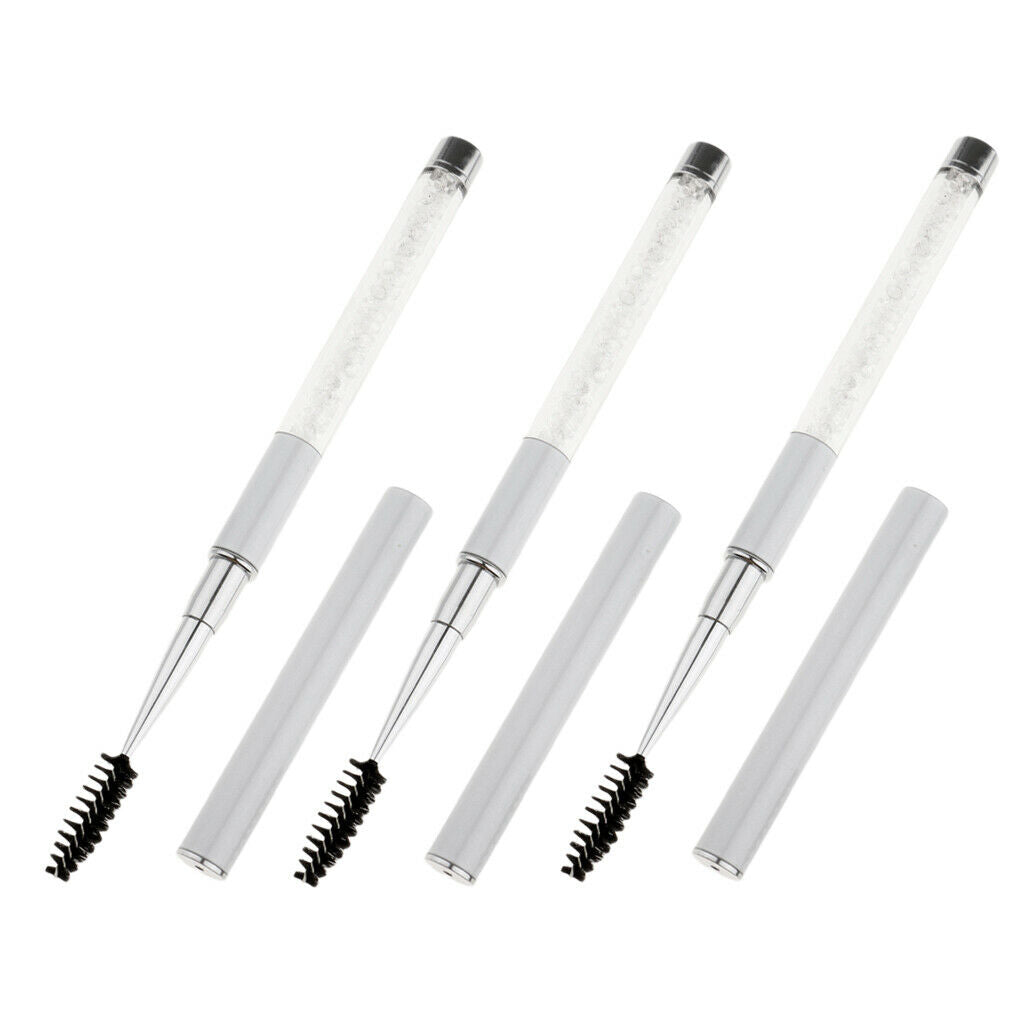 3PCS Reusable Eyelash Brushes Mascara Wands Eye Lash Eyebrow Applicator Cosmetic