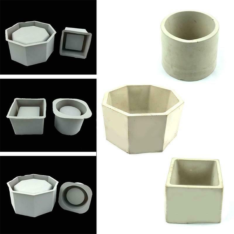 3PCS Flower Pot Silicone Mold DIY Succulents Concrete Plaster Cement Mold