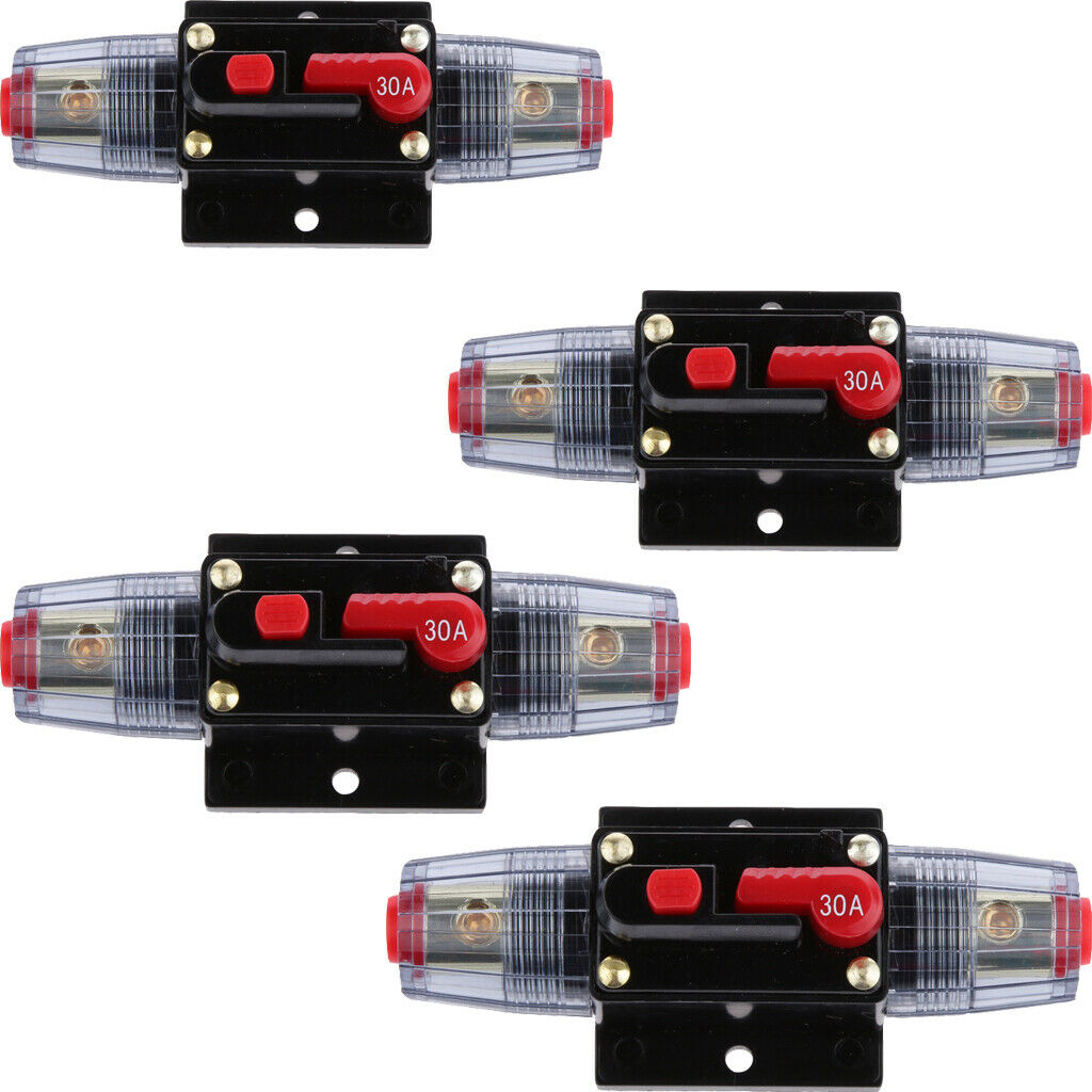 2 Pair Manual Waterproof 30A DC Circuit Car Automatic Audio Fuse Holder