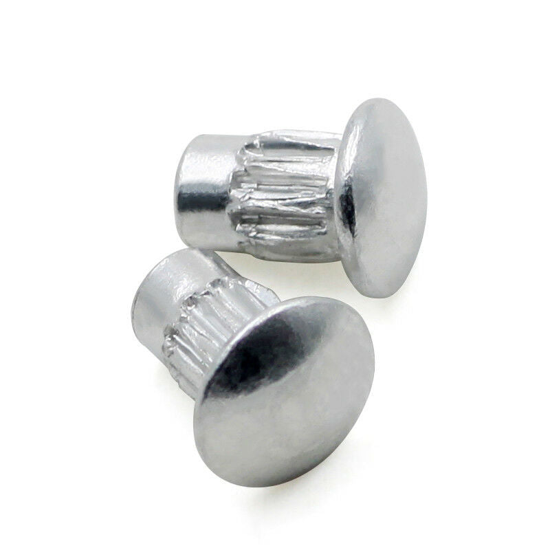 40Pcs M2 Round Pan Head Knurling Rivet Solid Aluminum Rivets Kit - L4~8mm