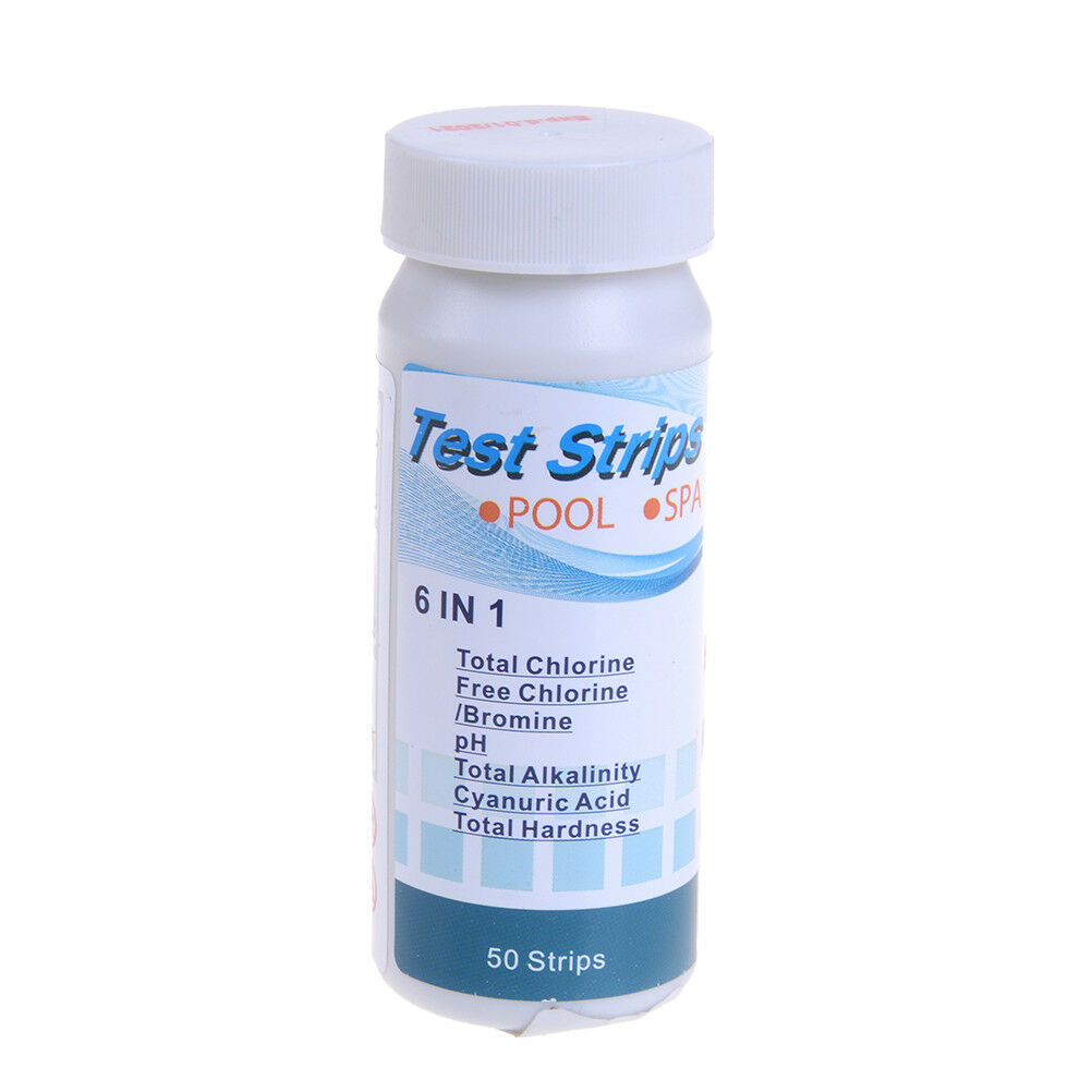 6 in1 swimming pool PH chlorine spa bromine acid test strip cyanuric alkalini Re