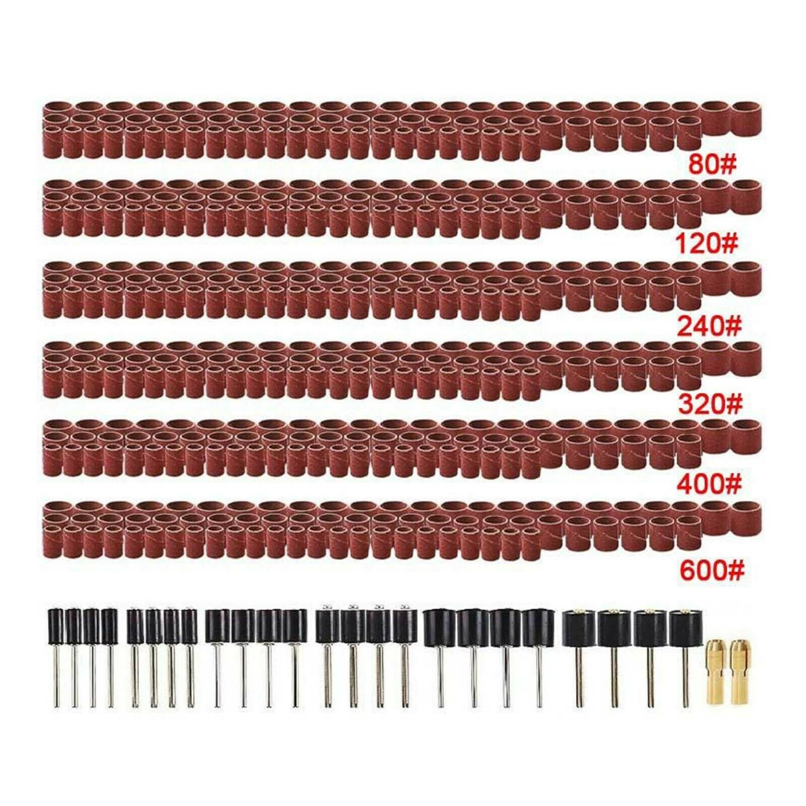 458PCS Nail Drill Sanding Band Drum Sander Sleeves Rotary Tool Bits Pedicure
