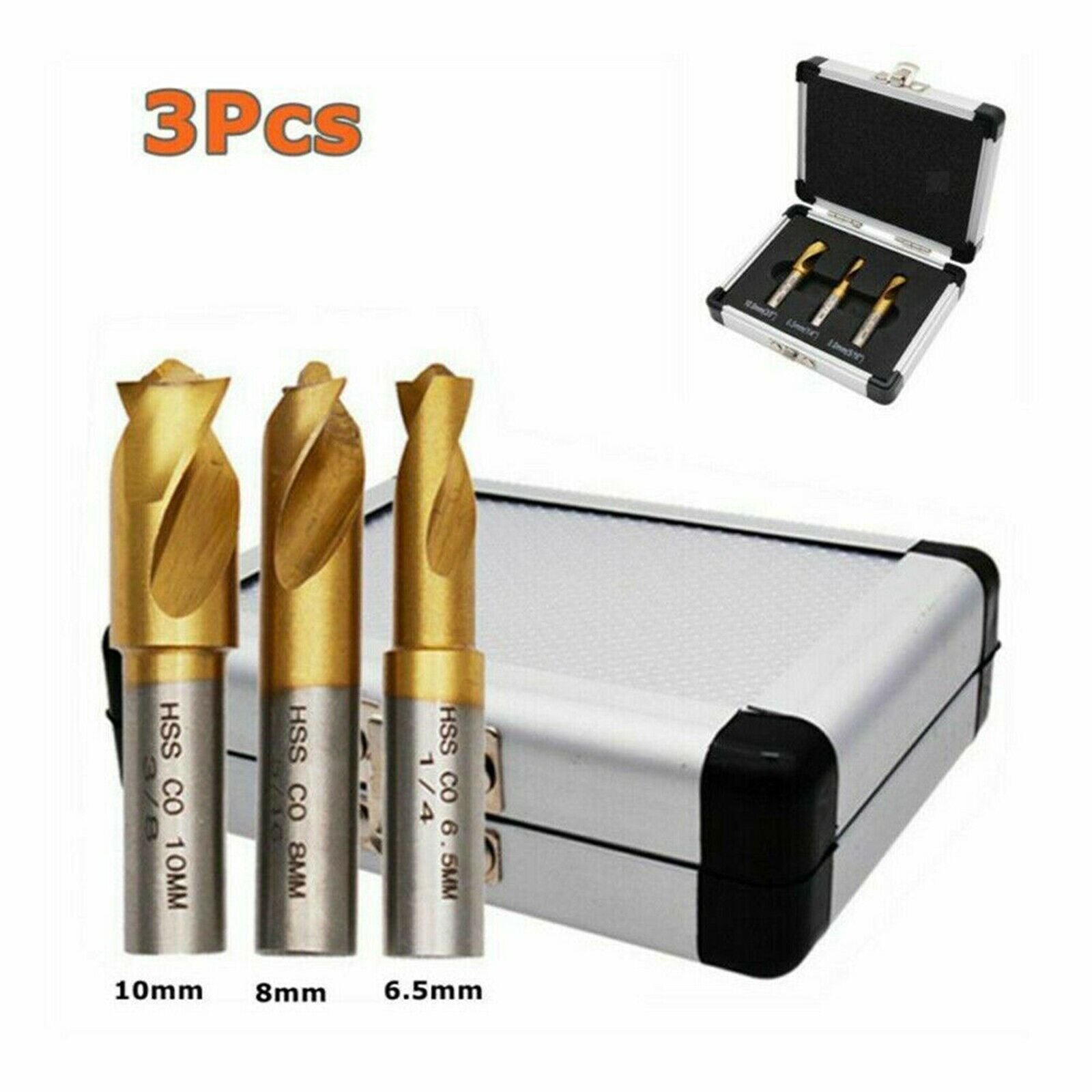 3 PCS HSS Twist Drill Bit for Hard Metal Copper Aluminum Tool 1/4 5/16 3/8