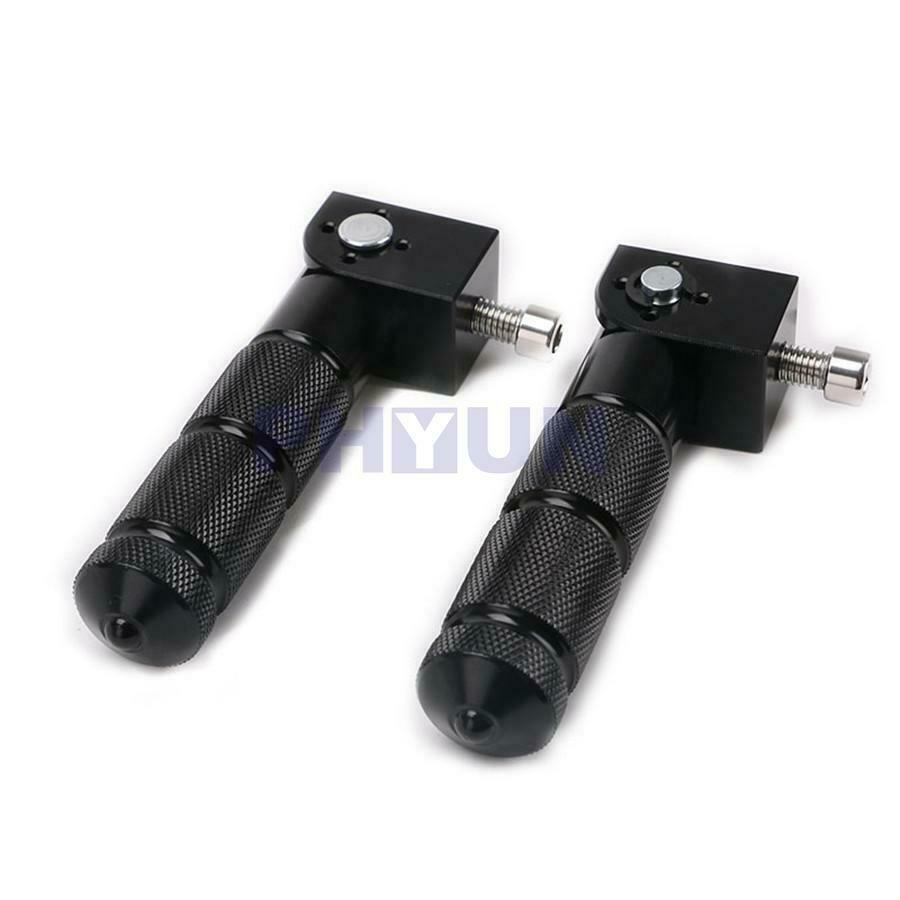 2pcs Motorcycle Parts Folding Foot Rests Rear Pedals Black CNC For Suzuki Yamaha