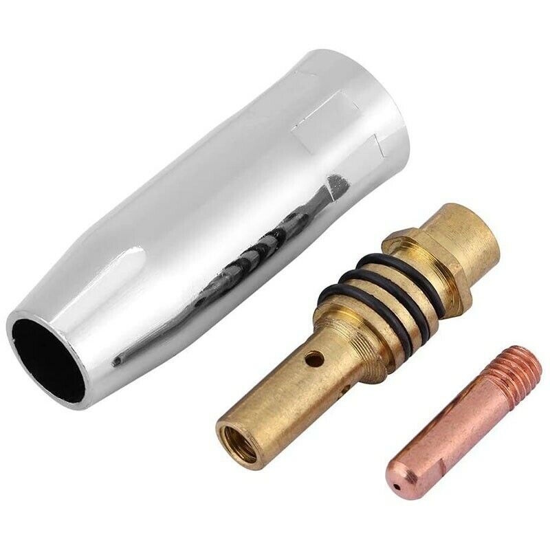 28Pcs MB15 MIG Welding Torch Consumables Holder Conical Gas Nozzle Contact TipH9