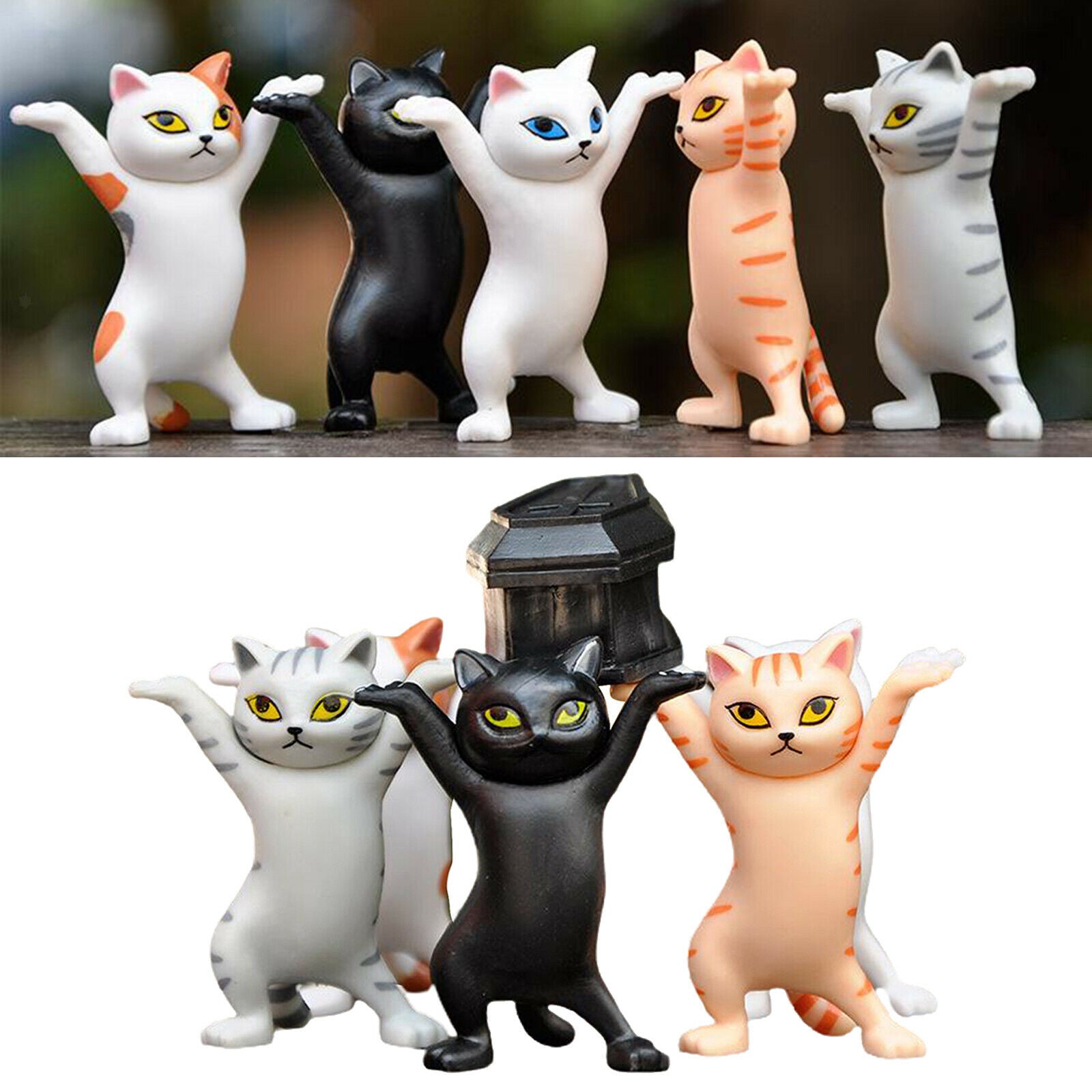 5 Packs Cat Pen Holder Eyeglass Pencil Holder Cat Carrying Coffin Bracket Cute