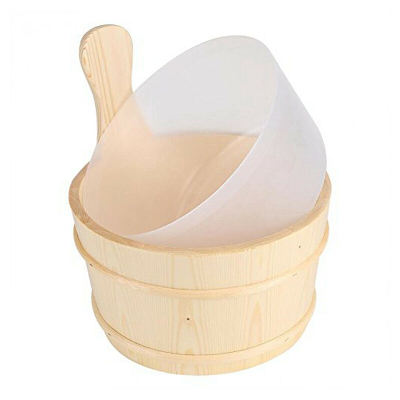 4 Liter Wood Sauna Bucket and Ladle with Liner Hand-crafted Sauna Steaming