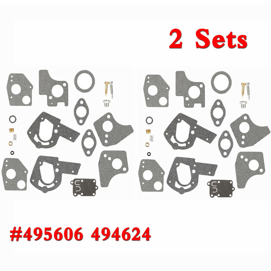2 Sets  Carburetor Carb Rebuild Repair Kit #495606 494624 For 3HP to 5HP Engines