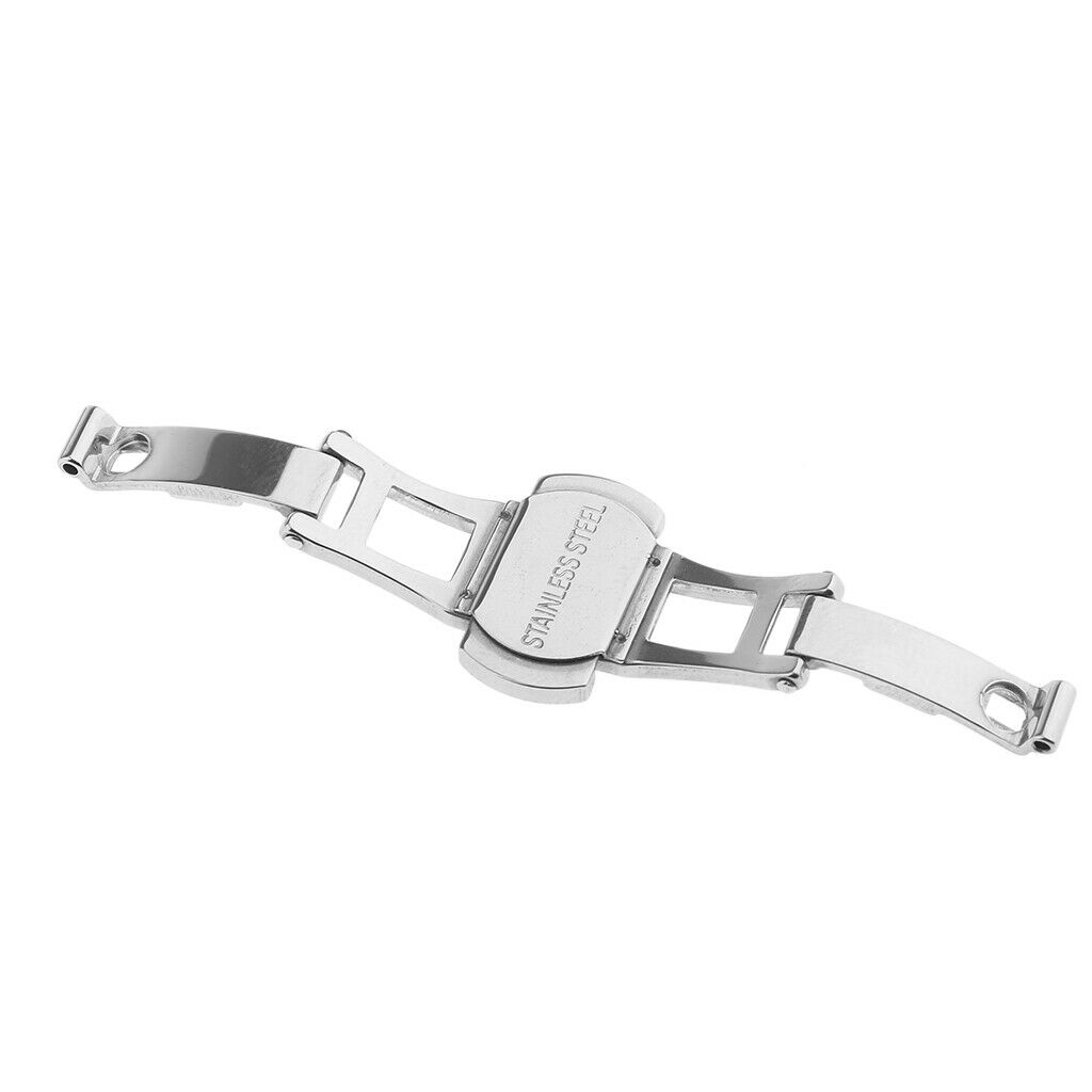 Butterfly Deployment Buckle Wristwatch Straps Clasps Stainless Steel 17x5mm