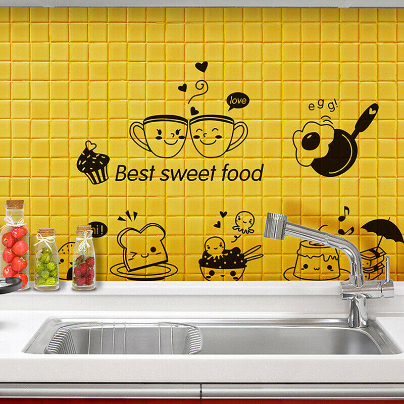 Fridge Coffee Stickers Removable Wall Stickers Room Wall Kitchen Stick .l8