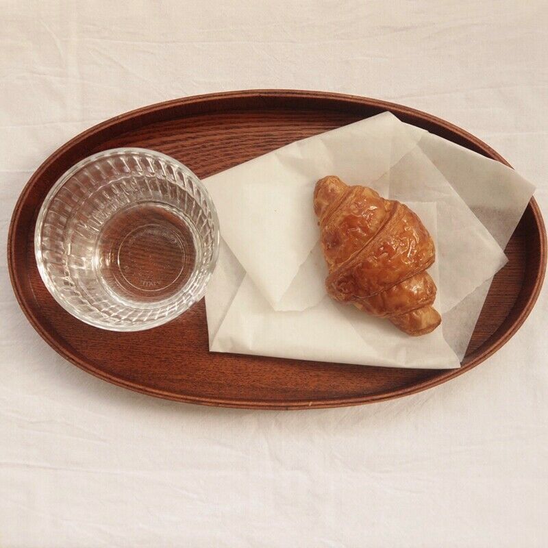 Oval Wooden Serving Tray Dinner Display Tray Tea Bar Breakfast Dessert Food E2Y2