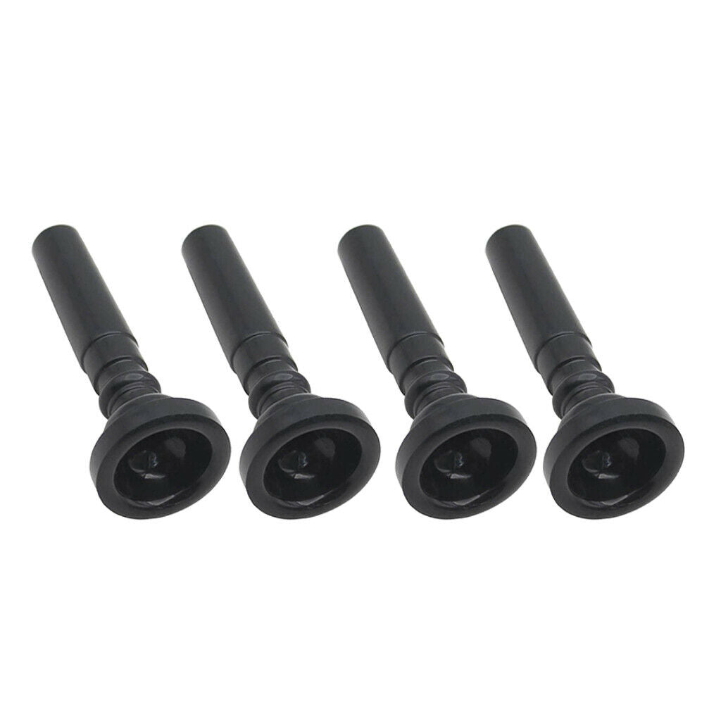 4pcs Trumpet Mouthpiece for Trumpeter Brass Instrument Parts DIY, Black