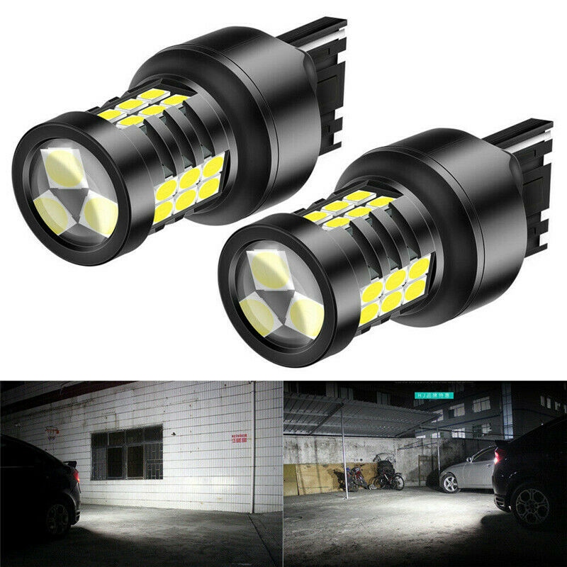 2Pcs T20 7440 W21W LED Rear Reverse Llght Canbus Error-free Backup Bulb 6000K