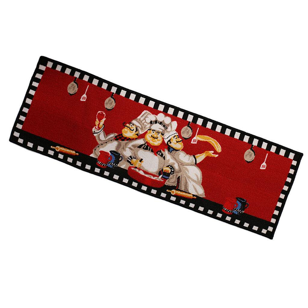 Chef Kitchen Area Rug Anti-Skid Living Bedroom Floor Mat Carpet 40 x 120CM