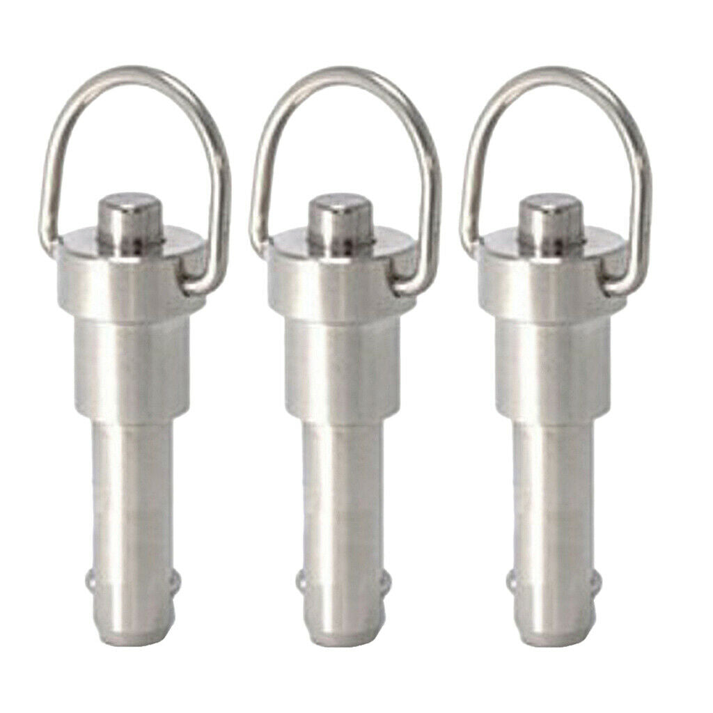 3 lot Push Pull Ball Lock Pins Lock Pin Shank Stainless Steel Quick Ball