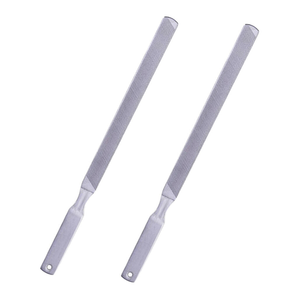 2Pcs Stainless Steel Exfoliating Nail Files Double Sided File Bar Grinding