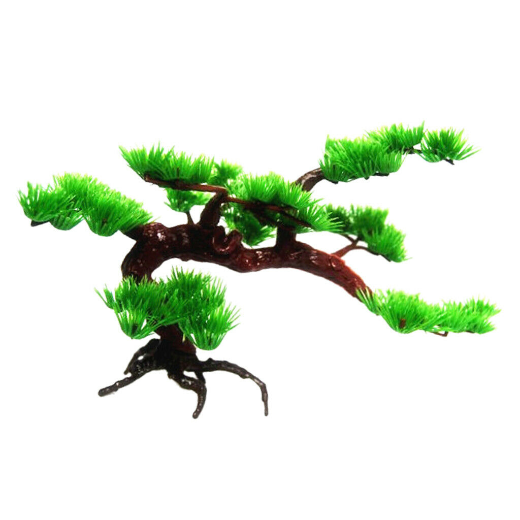 2 Pcs Plastic Pine Tree Artificial Plants for Home Kitchen Office Bookshelf